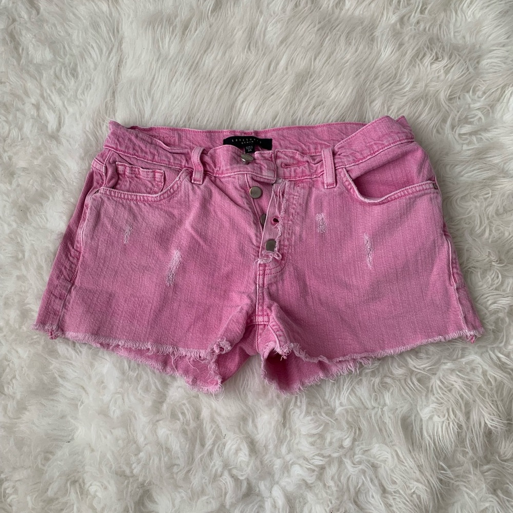 Pink jean shorts